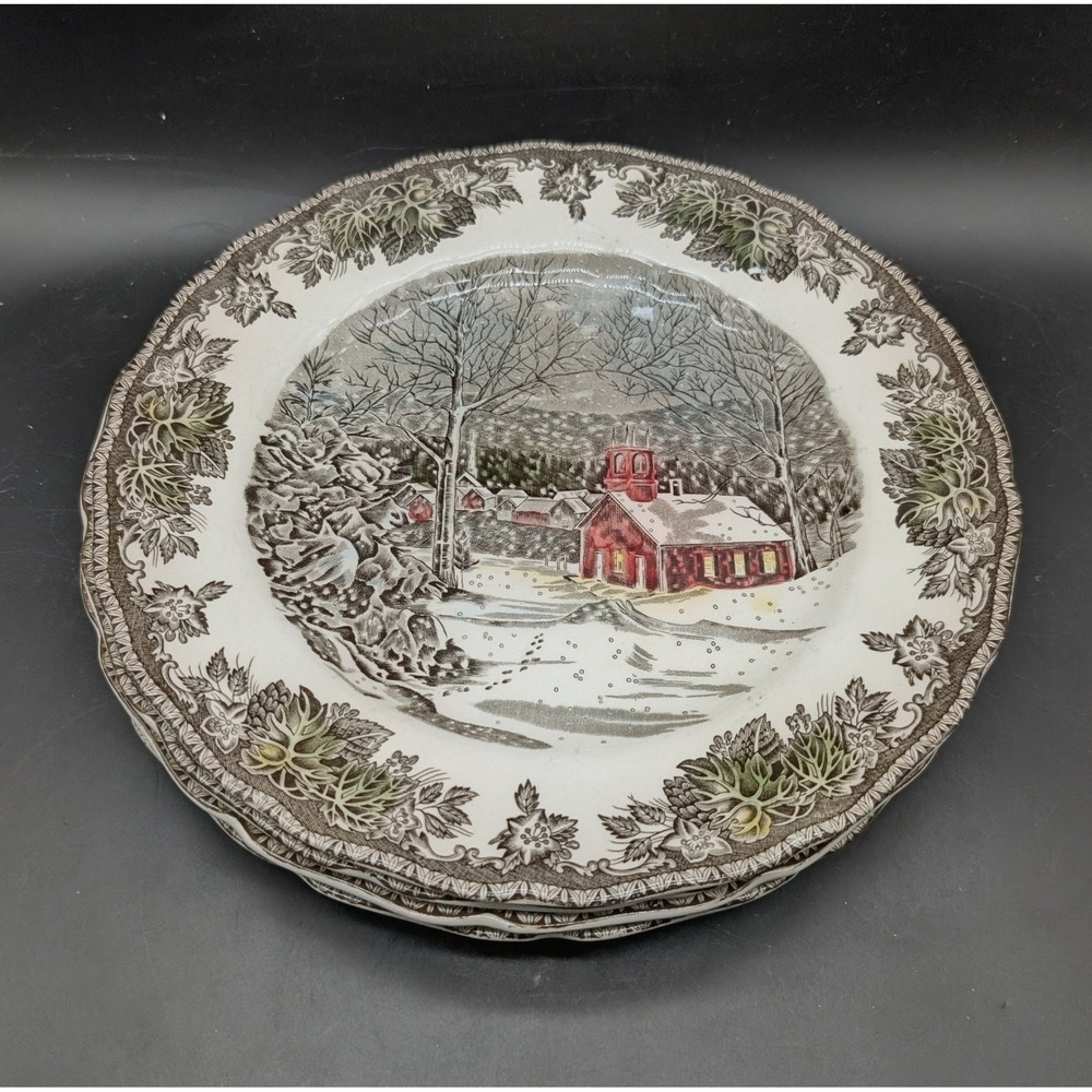 Johnson Brothers Friendly Village The Schoolhouse Dinner Plates Set of 3 England